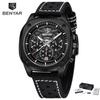 BENYAR Fashion Men Quartz Watch Stainless Steel Strap Retro Sports Watches For Man Calendar Luminous Waterproof Reloj Hombre