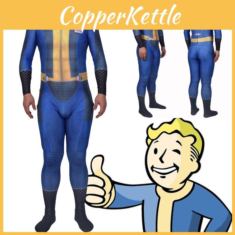 Authentisches Fallout 4 Überlebender Cosplay für Nate Vault 111 Jumpsuit Bodysuit für Halloween