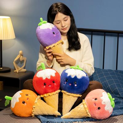 Cartoon Fruit Ice Cream Throw Pillow Plush Toy Doll Ice Cream Cone Doll Children Soothing Doll