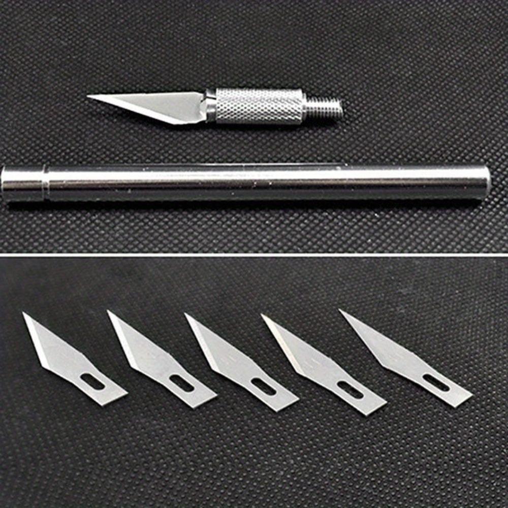 Kit di strumenti per coltelli da bisturi in metallo antiscivolo Coltelli artigianali per incisione + 6 lame per telefono cellulare