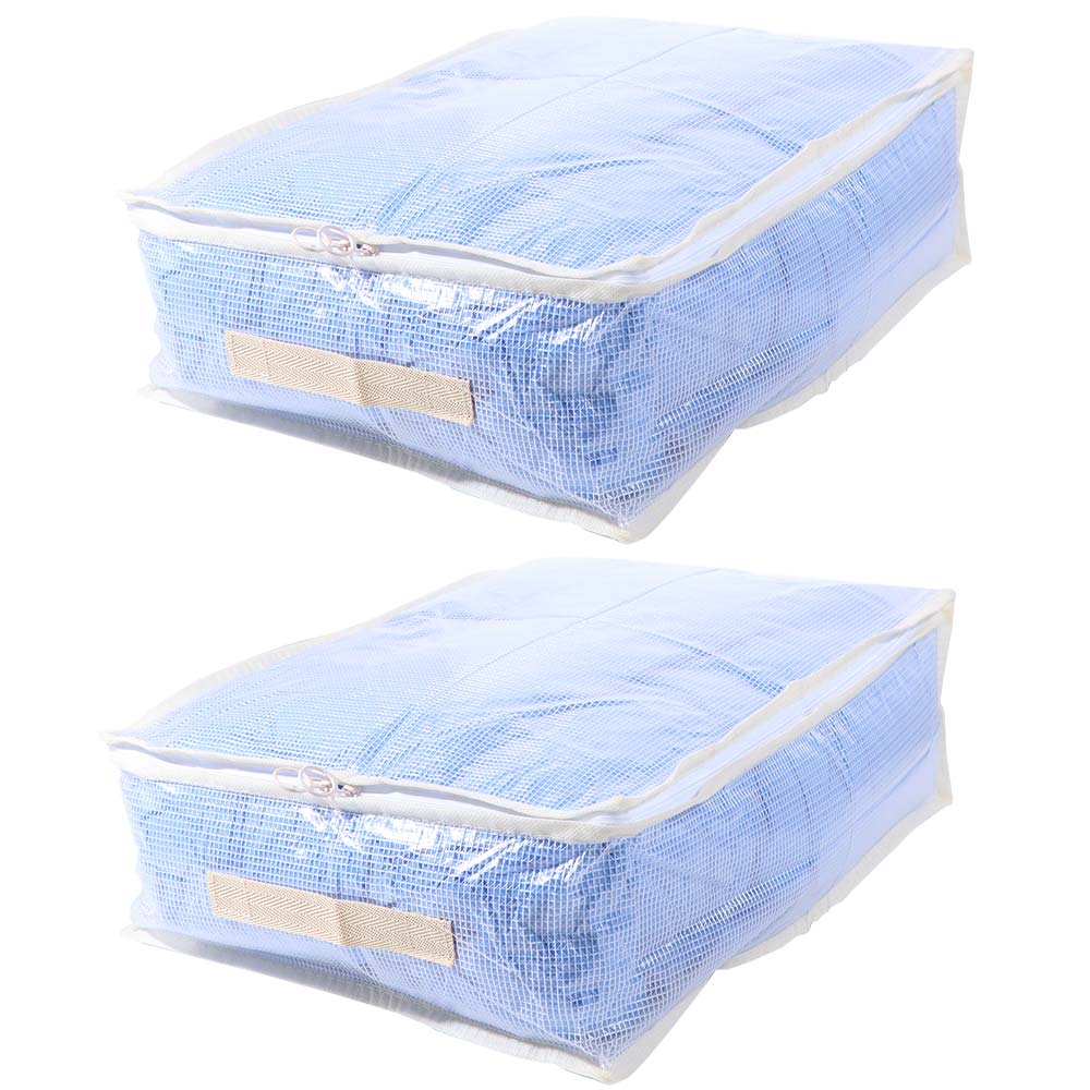 2Pcs Transparent Blanket Pillow Storage Container Large Capacity Blanket Sorting Bags  Wardrobe