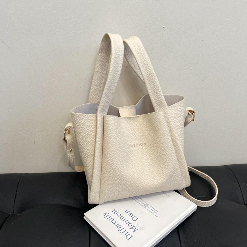 

Solid Color Female Shoulder Bag Large Capacity Crossbody Totes Leather Top-handle Bags Summer