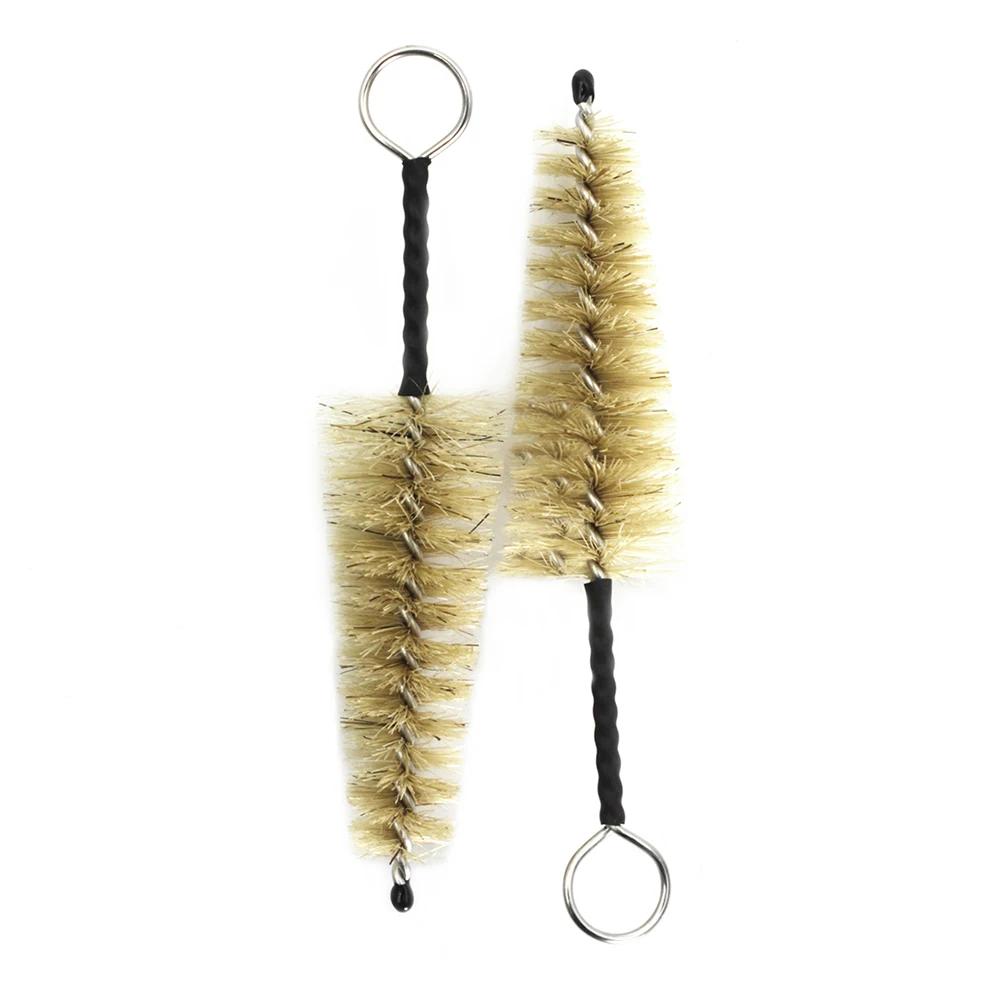 Mouthpiece Cleaning Brush 2 Pcs Wind Instrument Brown Natural Mane Brush for Saxophone Clarinet Trumpet Flute Accessories