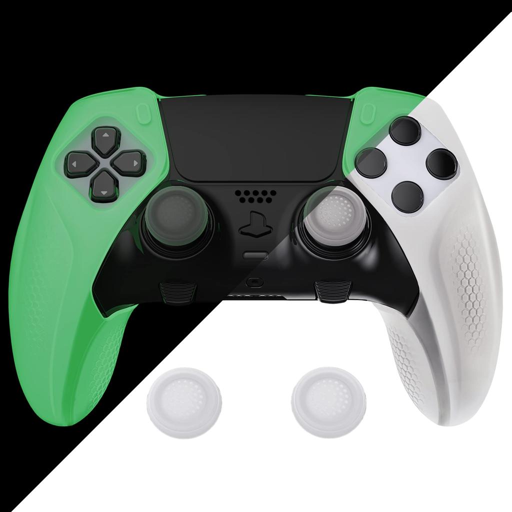 PlayVital Ninja Edition Open Design Silicone Cover Skin for PS5 Edge Ergonomic Protective Soft Rubber Case with Thumb Grip Caps for PS5 Edge Wireless