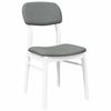 Dining Chairs with Cushions 2 pcs White Solid Rubberwood
