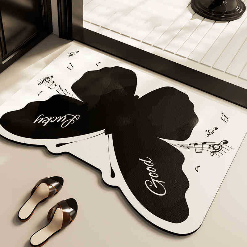 

Коврик для пола Ins Butterfly из диатомовой грязи для ванной комнаты, ванной комнаты, двери ванной комнаты, впитывающий, быстросохнущий, противоскользящий коврик, бытовой, простой в уходе коврик для пола 50 * 80cm