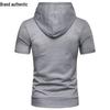 Men's Short Sleeve Slim Fit Hooded Cardigan Tee