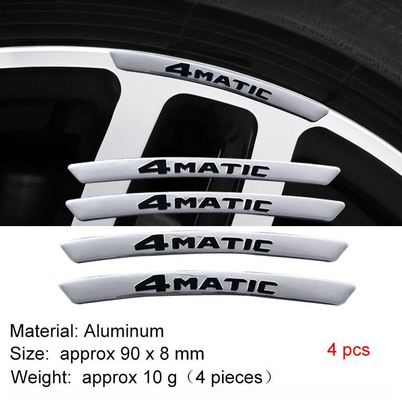 4 PCS Aluminum 4 Matic Car Badge Styling Wheel Hub Rims Decor Stickers