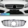 2015-2018 GT Grilles For Mercedez Bens C Class W205 Front Bumper Grille Sliver/Gloss Black Car Accessories