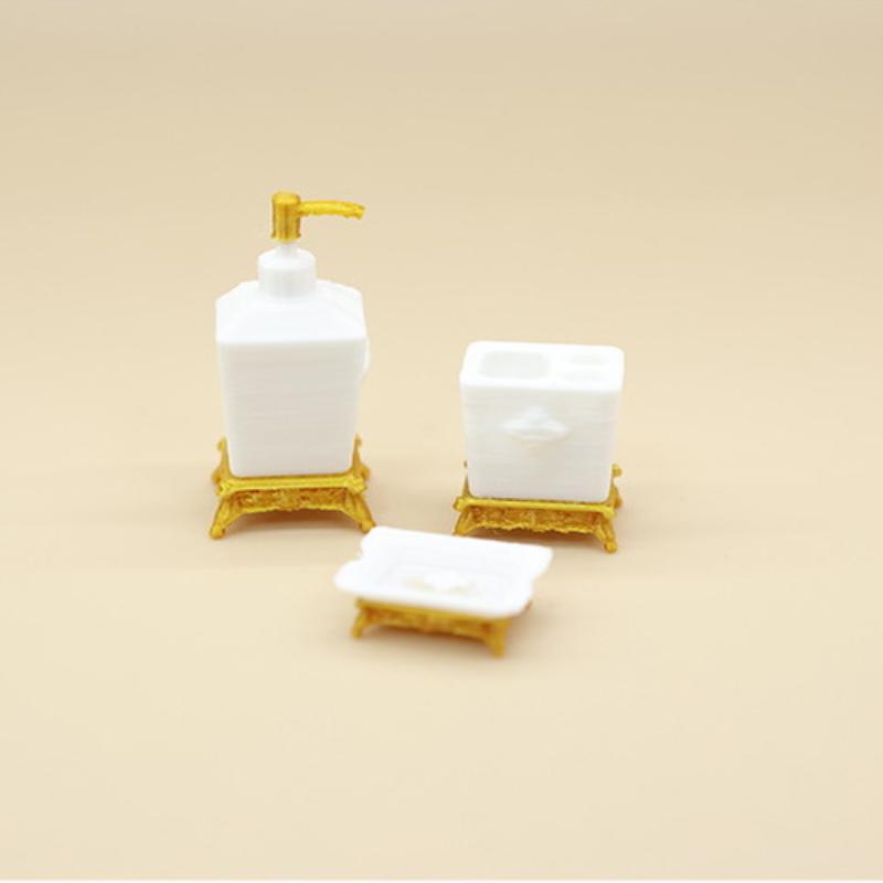 Mini Dollhouse 1 12 Scale Toothbrush Holder Set 1 3Pcs Creative Bathroom Accessories for Pretend Play Home