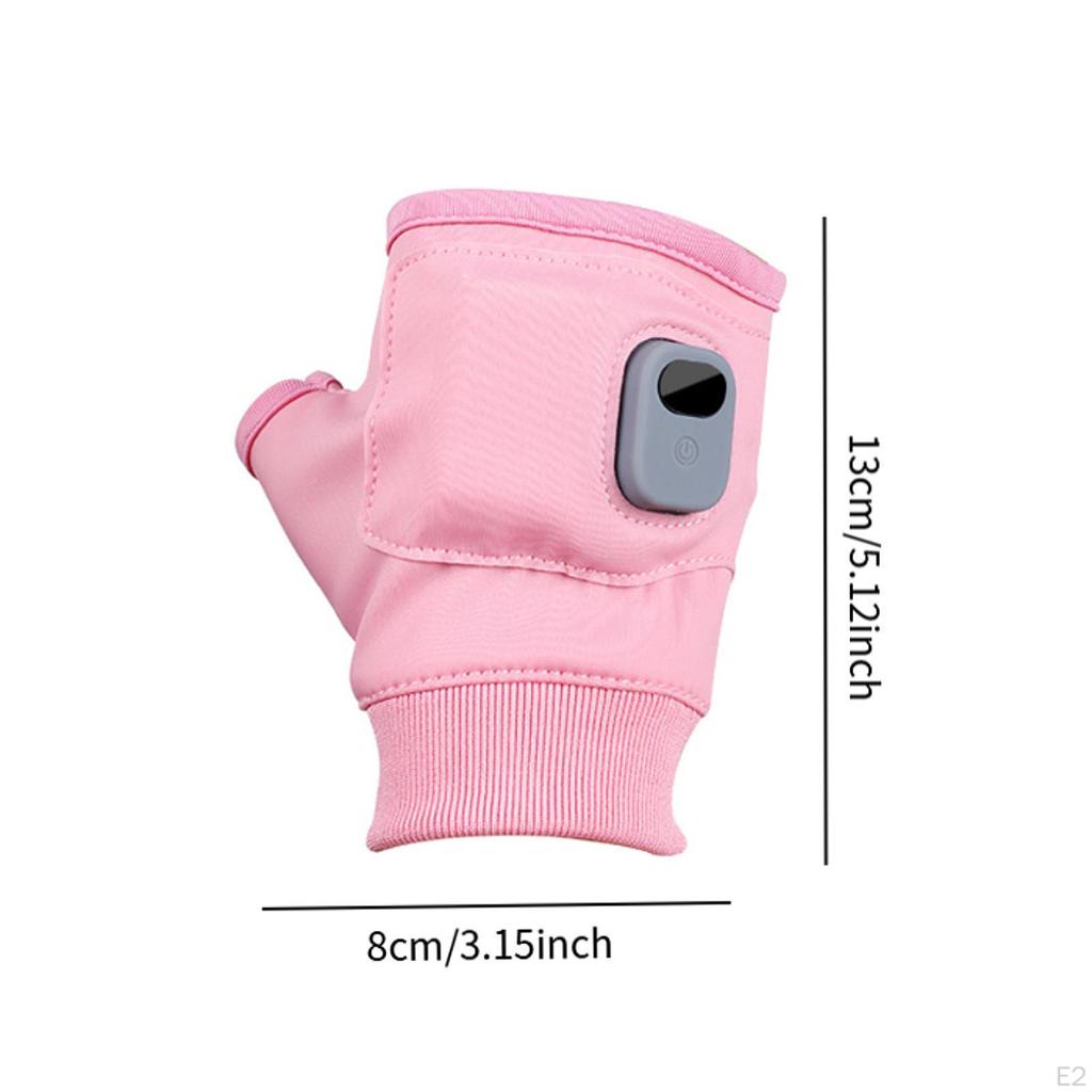 Heated Gloves Fingerless 3 Levels Adjustable Hand Warmers for Work Hiking Riding