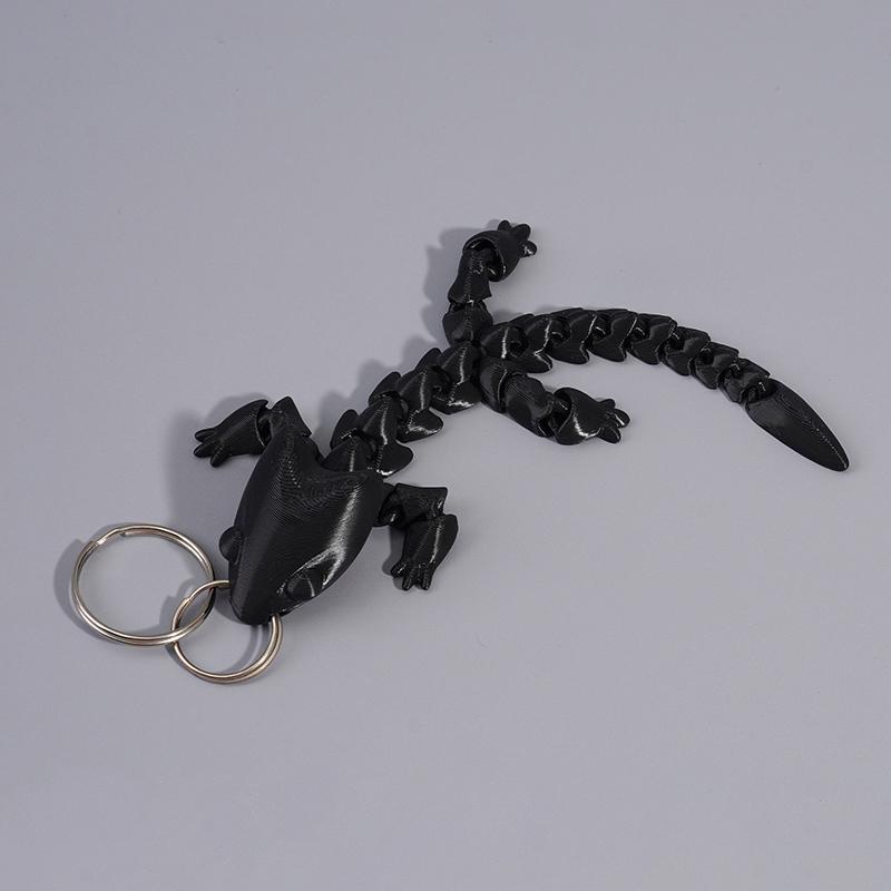 Adorable Multi Jointed Keyrings Creative 3D Printed Gecko Figurine Keychain Unique Backpack Decoration Accessories Gifts