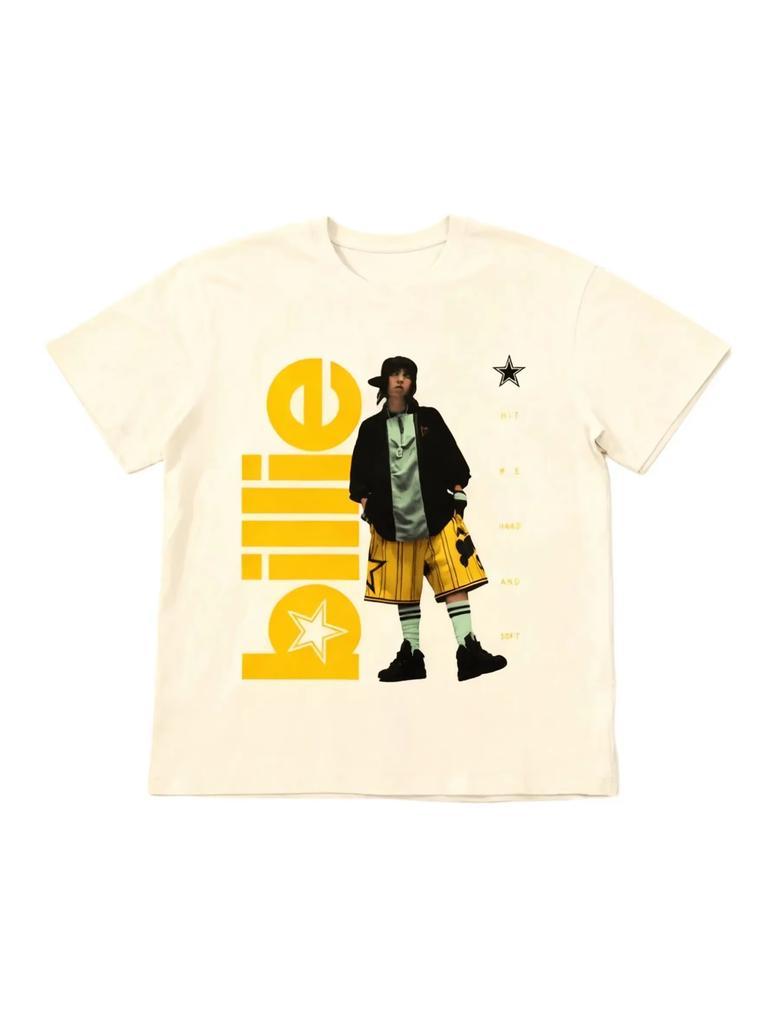 Unisexs Tshirt Billie Eilish Star Pattern Printed Tshirt 2026 Summer Unisex Women Fashion Cotton Tshirt Casual Harajuku Streetwear