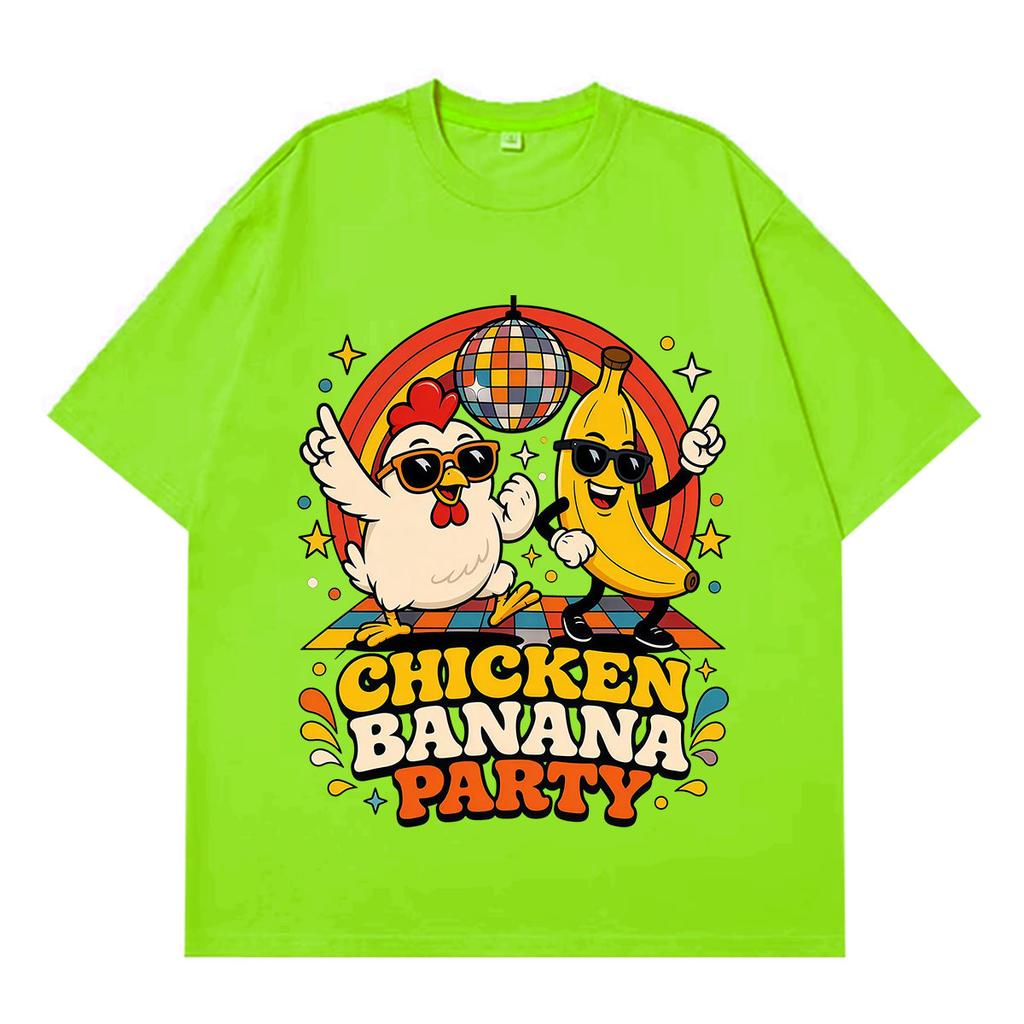 Chicken Banana Party Funny Meme T Shirt Unisex Unisex Fashion Clothing Tshirts Summer Shortsleeved Loose Casual Cotton Tshirts