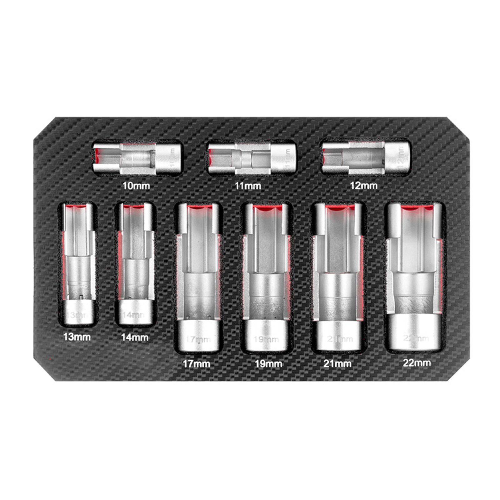 

9Pcs Oxygen Sensor Socket Set O2 Sensor Removal Tool Oil Pressure Sensor Socket Wrench Set 10-22mm