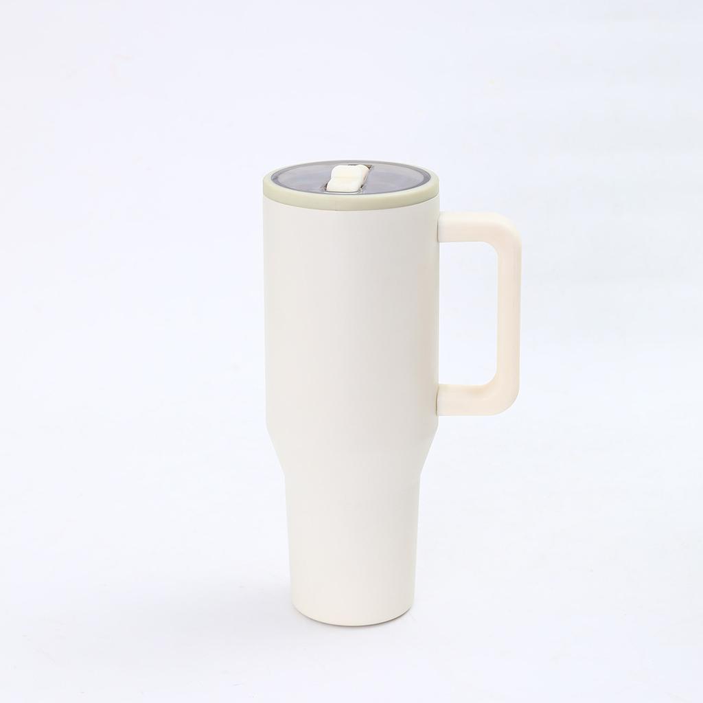 40-ounce leak-proof straw cup – made from double-walled, vacuum-insulated stainless steel to keep drinks cold for hours; fits in car cup holders