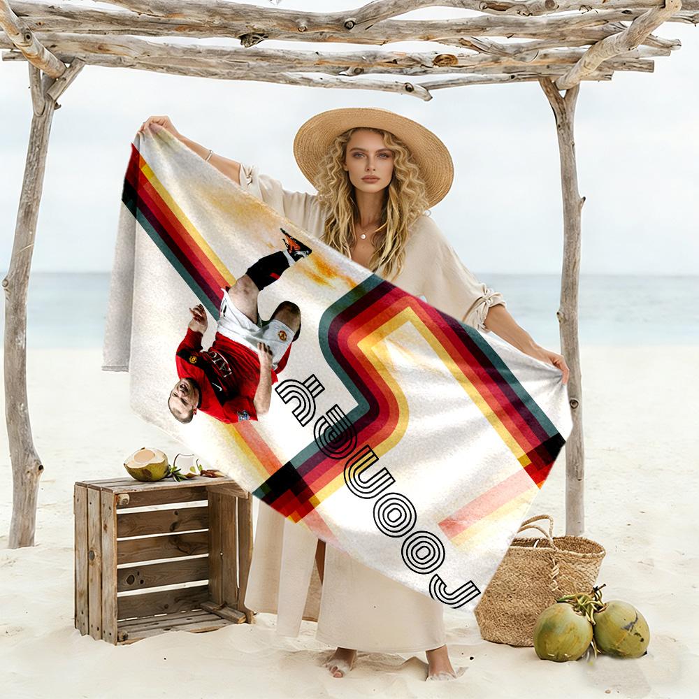 Victory Celebration Moment Beach Towel Quick-Dry Soft Microfiber Comfortable Lightweight