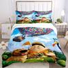 3pcs Up Balloon House Bedding Set, 1 Soft Quilt Cover + 2 Pillowcases, Machine Washable, Suitable for All Seasons, Perfect Gift for Family a