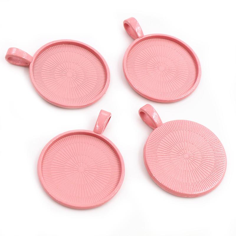 Neue Mode 10 Stück 25mm Innenmaß 4 Farben Beschichtet Klassisch Einfacher Stil Cabochon Basis Fassung Anhänger