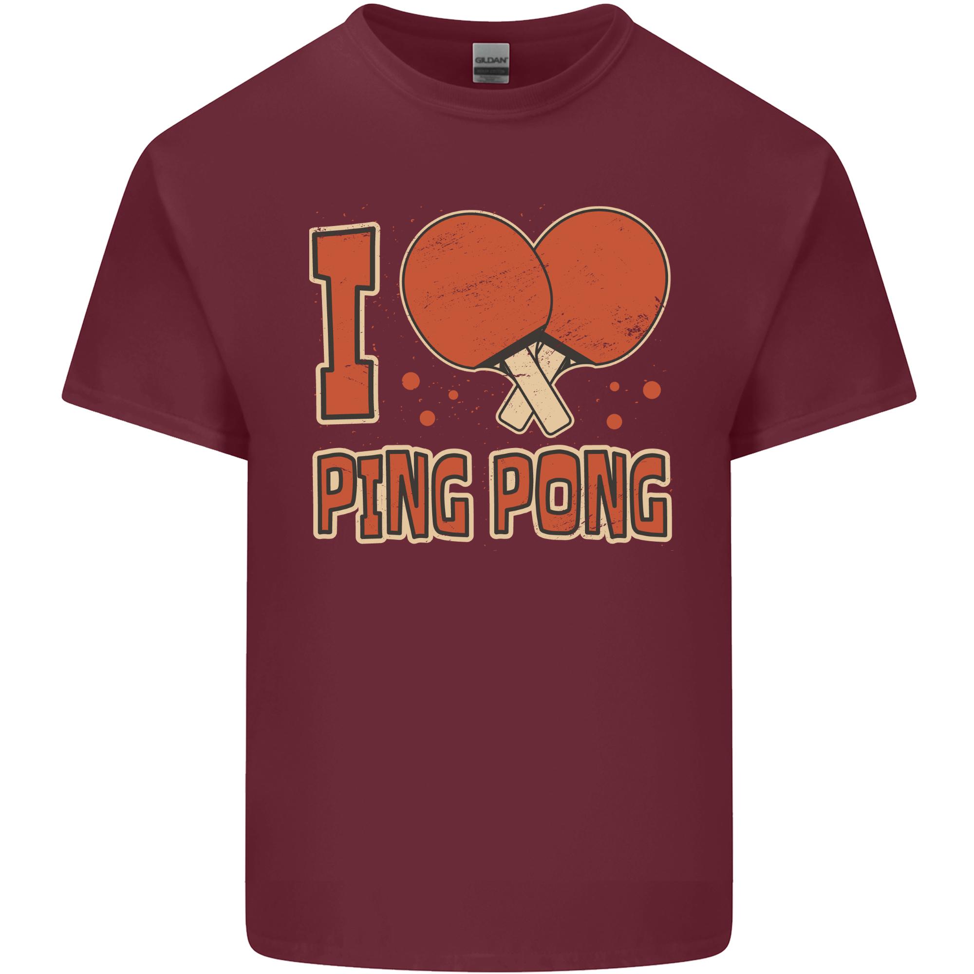 I Love Ping Pong Unisexs Light Cotton TShirt S