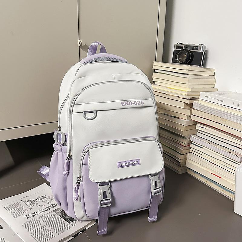 Schoolbag Color Matching Schoolbag 1011 New Middle and High School Large-capacity Casual Backpack Wear-resistant Practical Men's and Women's Backpack