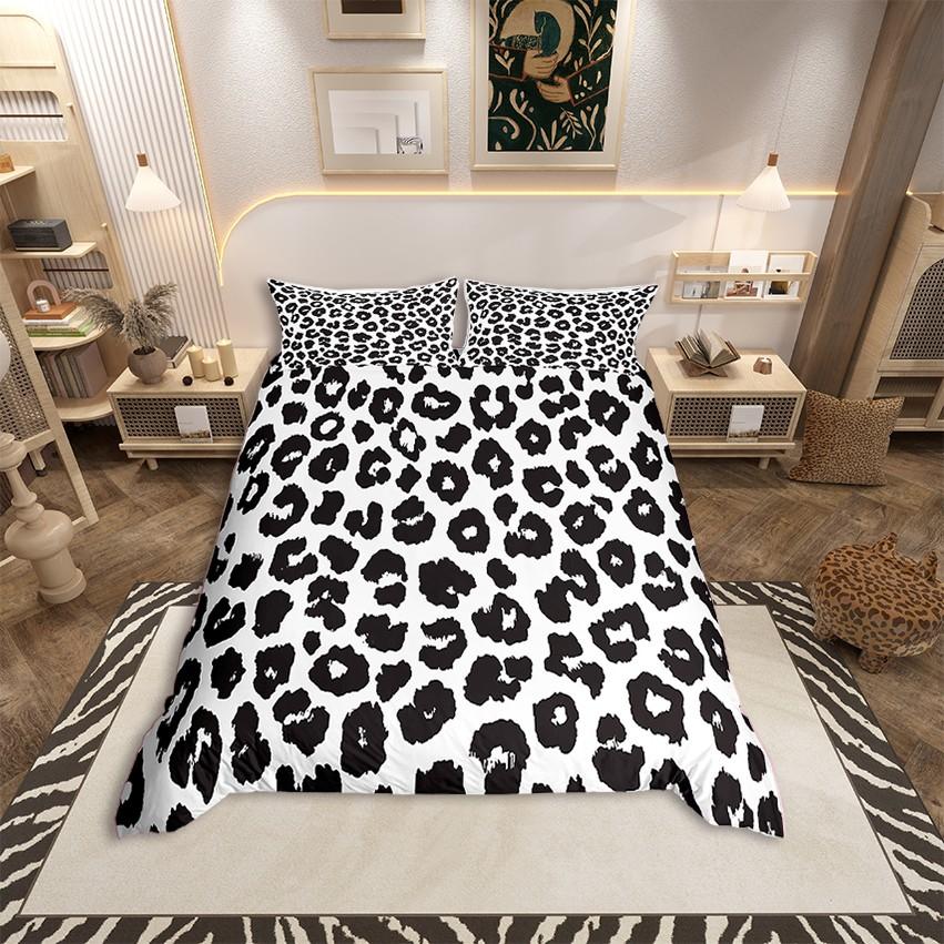 Homewish Bettbezug-Set mit braunem Kuhdruck für Erwachsene, Rustikales Bauernhaus-Bettwäsche-Set, Modernes modisches Wende-Bettset