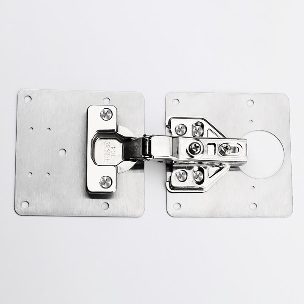 Cabinet Door Hinges Repair Set of 2 Includes 1 Plates and 12 Screws Stainless Steel Materials for Long Time Use