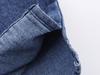 Moda femminile europea e americana: Camicia di Jeans a Strati Casual e Cintura con Jeans a Vita Bassa e Gamba Larga