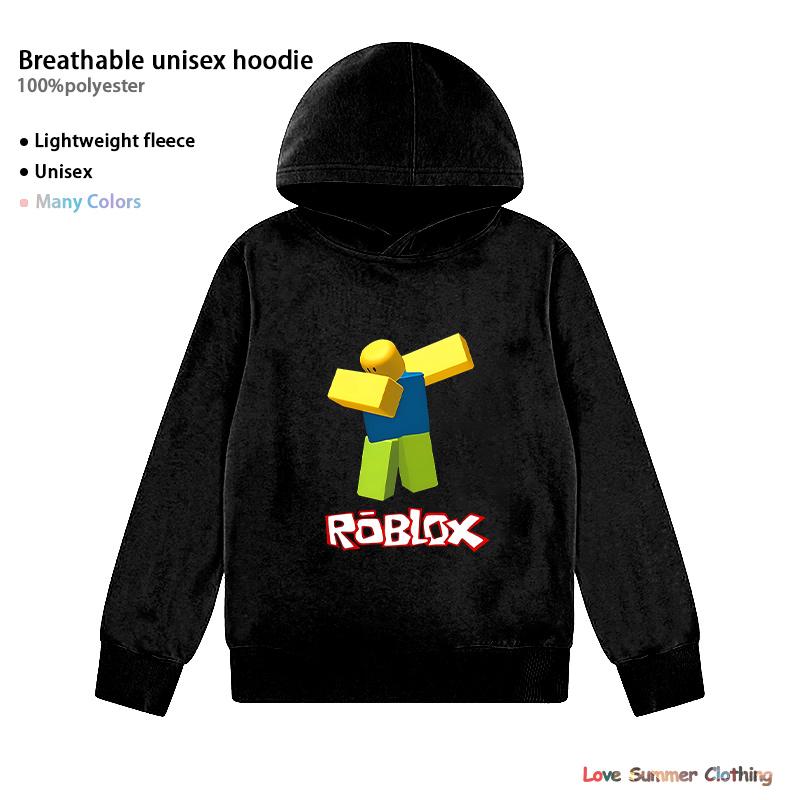 

Комплект спортивного костюма унисекс из легкого флиса с принтом Roblox, 2 предмета: детская толстовка с капюшоном и брюки, возраст 4-14 лет, повседневная одежда в стиле athleisure для ранней осени 140