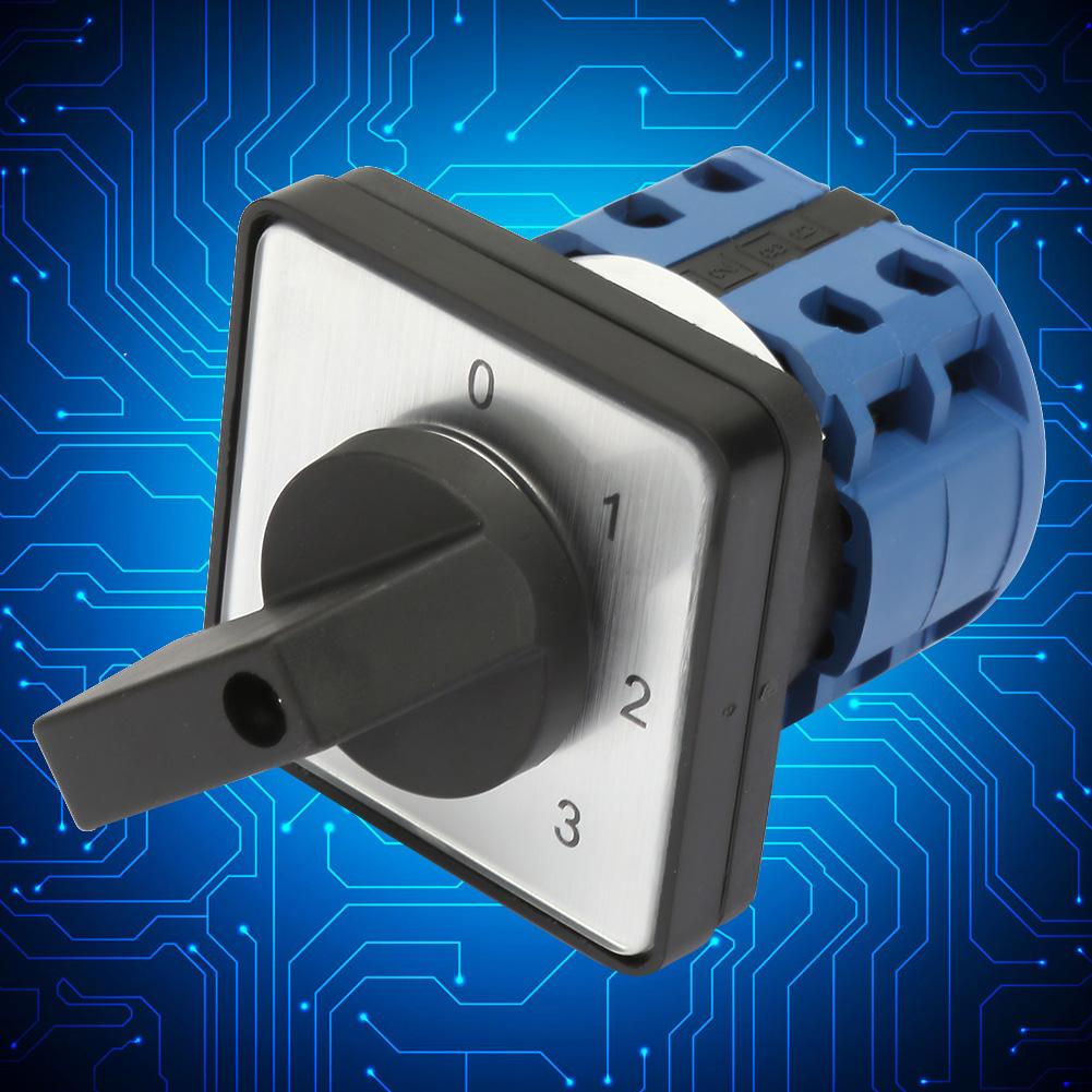 660V 20A 4-Position 2 Pole Rotary Selector  Rotary Cam Changeover Switch