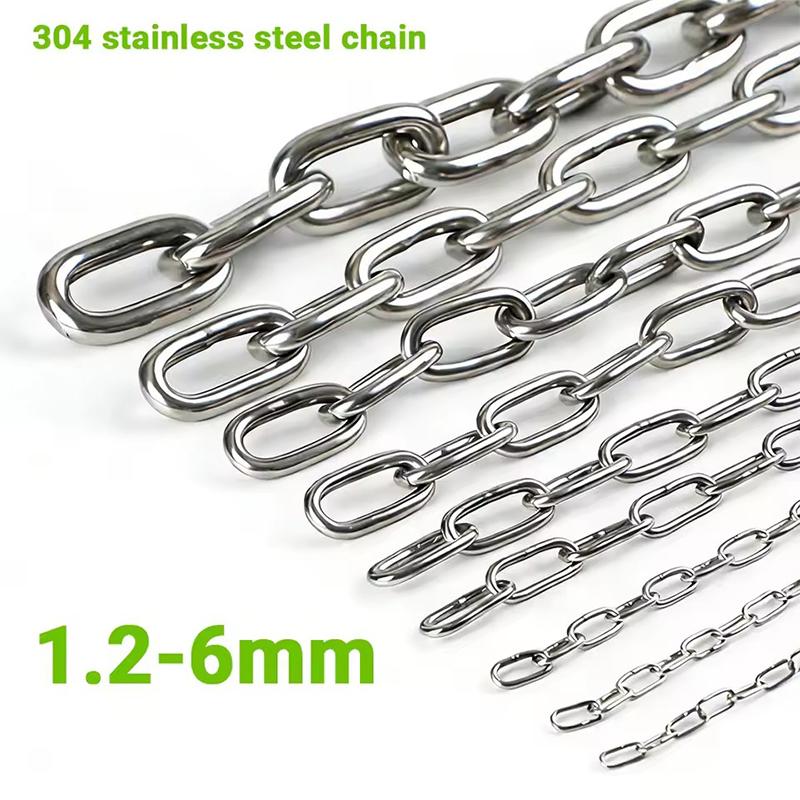 1M Rust Resistant 304 Stainless Steel Chain Welded Durable Chain for Hanging Swing Pet Leash Patio Decor Hanging