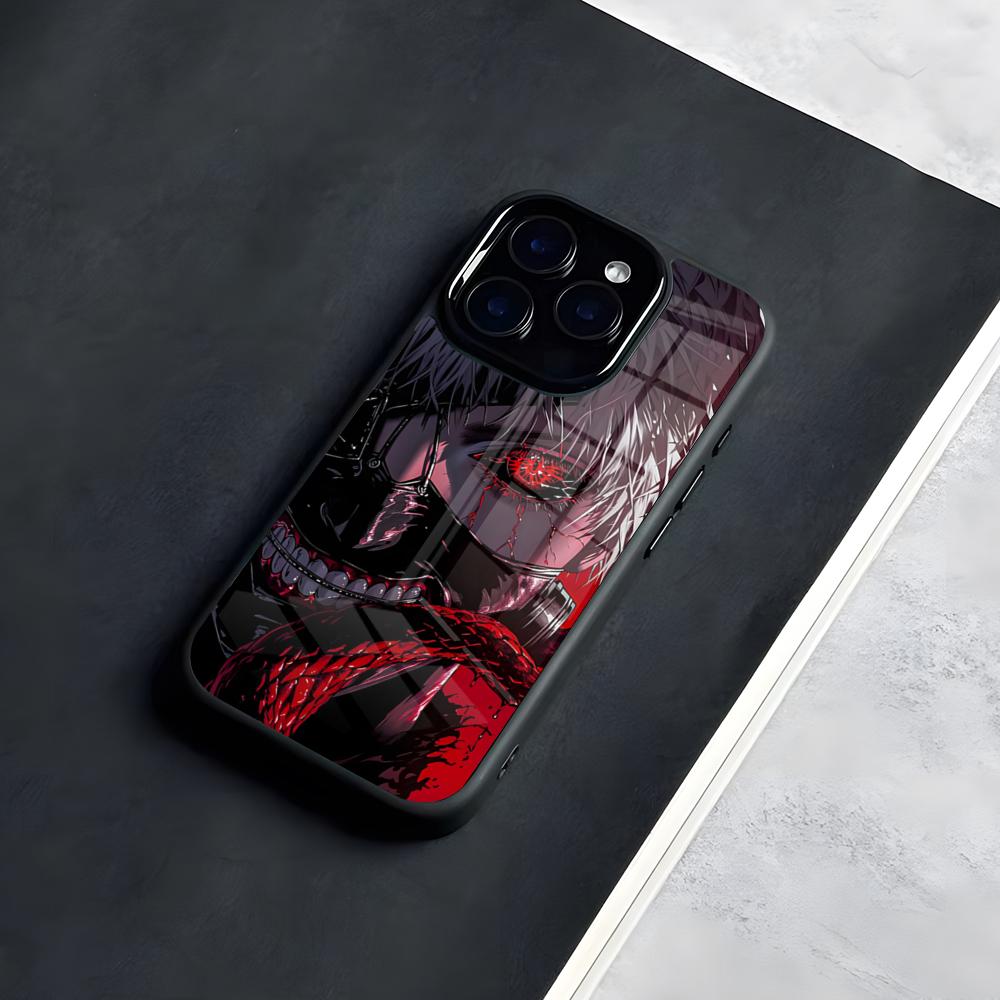 

Крутой аниме чехол Tokyo Ghoul с покрытием для IPhone 17 Pro Max 16 15 14 13 11 Pro Max Plus Стеклянный чехол для телефона iPhone 13 Pro