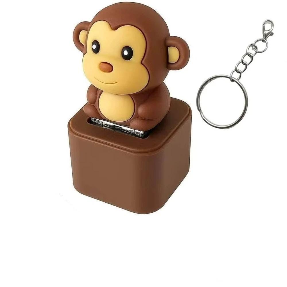Flash Effects Monkey Button Keychain Colorful Lights Lamb Sounds Pendant Backpack Monkey