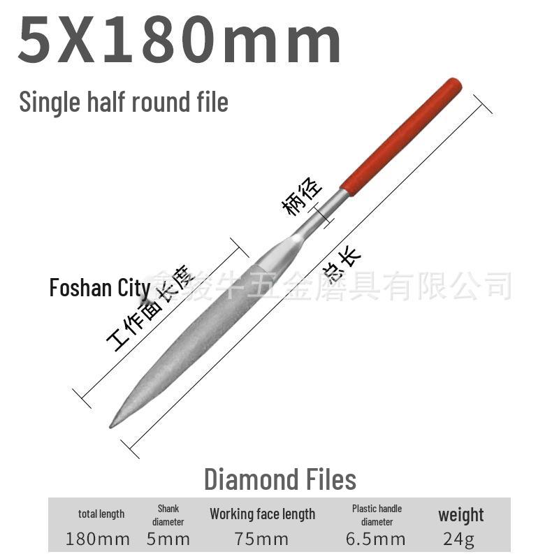 Diamond Grit Shaping Files Set: Electroplated Flat & Round Files for Woodworking