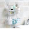 Wall Mounted Iron Storage Basket Kitchen Double-layer Rack Bathroom Toiletries Organizer Shelf