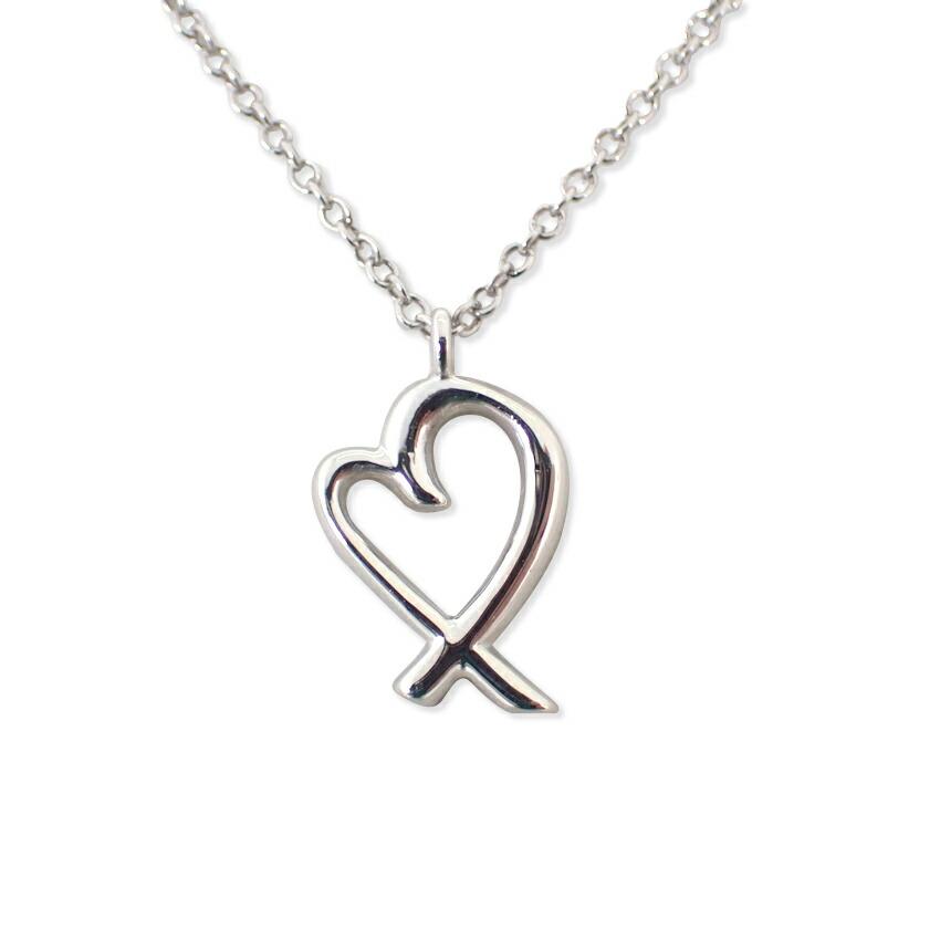 [Used] TIFFANY/Tiffany 925 Loving Heart Pendant/Necklace/j64-8