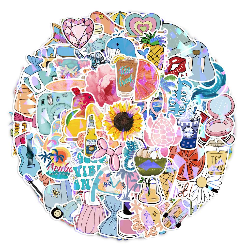 10/50/100/200pcs Kawaii Colorful Cartoon Stickers for Laptop Phone Case Waterproof Artsy Aesthetic Decals INS Sticker Toys