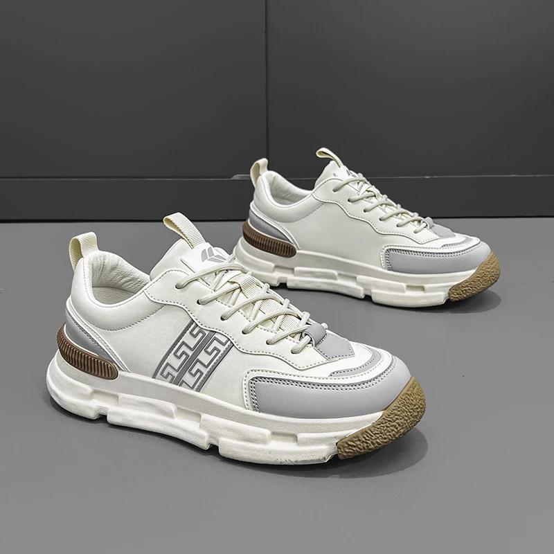 Fashion Designer Loafers Shoes Chunky Sneaker Fashion Casual Microfiber Leather Running Shoes Breathable Color Block Non-slip Shoes