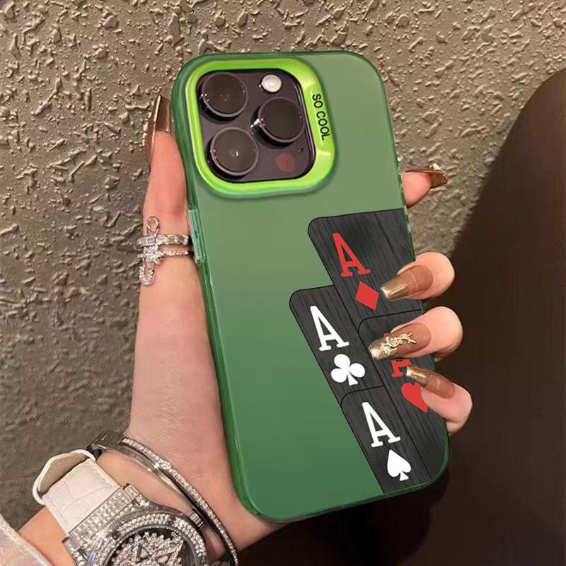 Poker for Iphone 16 7 8 Plus X XR XS MAX 11 12 13 Pro 14 15 16 17 Pro Max Shockproof Ultra-Thin Hard Cover Protective Phone Case