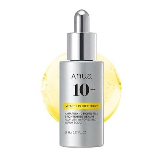 ANUA Vitamin 10 Pore Strix Serum 20ml Pores Exfoliation Skin Tone Transparency Moisture Glow Firmness Texture Panthenol Niacinamide CICA Combination