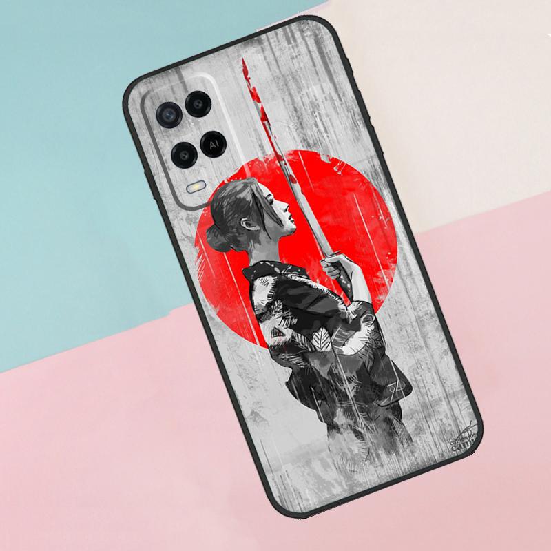 Anime Mädchen Samurai Für Oppo A16 A76 A96 A15 A80 A60 A40 A94 A54 A98 A78 A18 A38 A58 A17 A77 A74 A57S Handyhülle