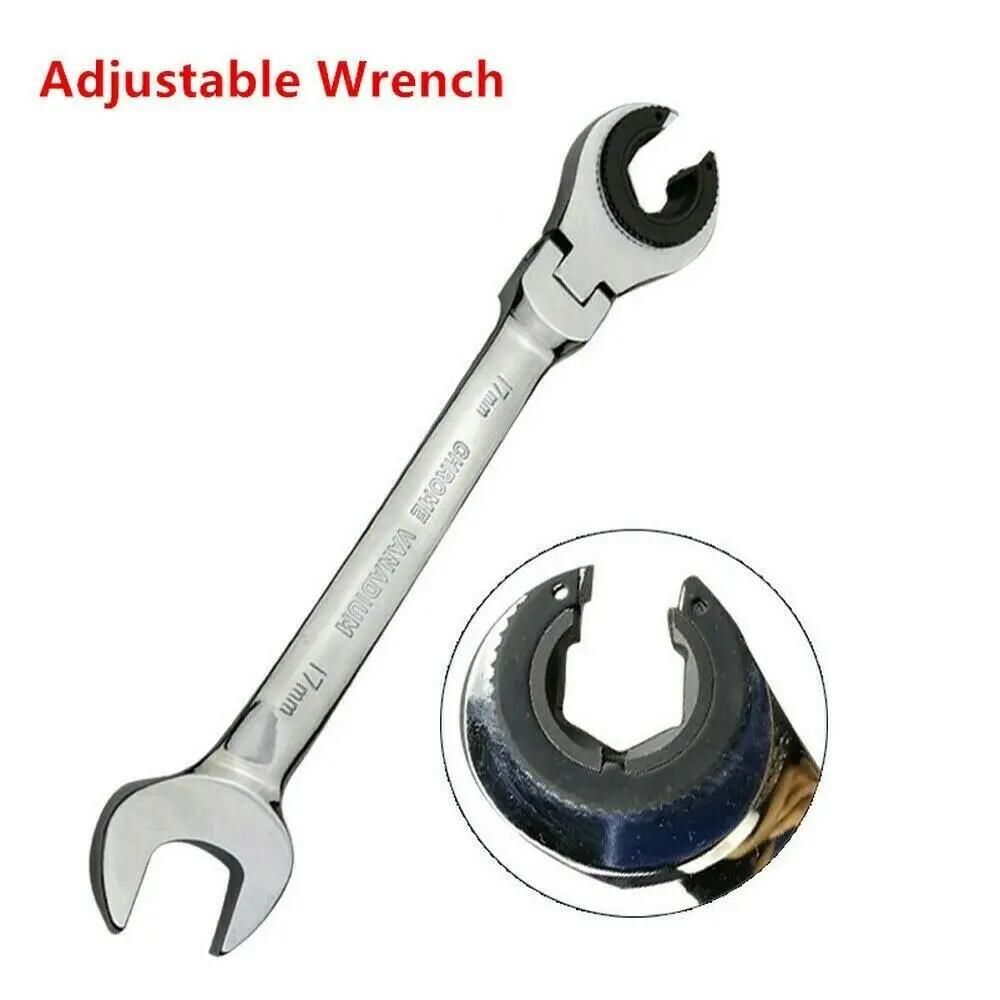 Zestaw kluczy grzechotkowych z otwartą głowicą elastyczną Zestaw kluczy płasko-oczkowych do rur metrycznych 8-30 mm Klucz grzechotkowy do rur