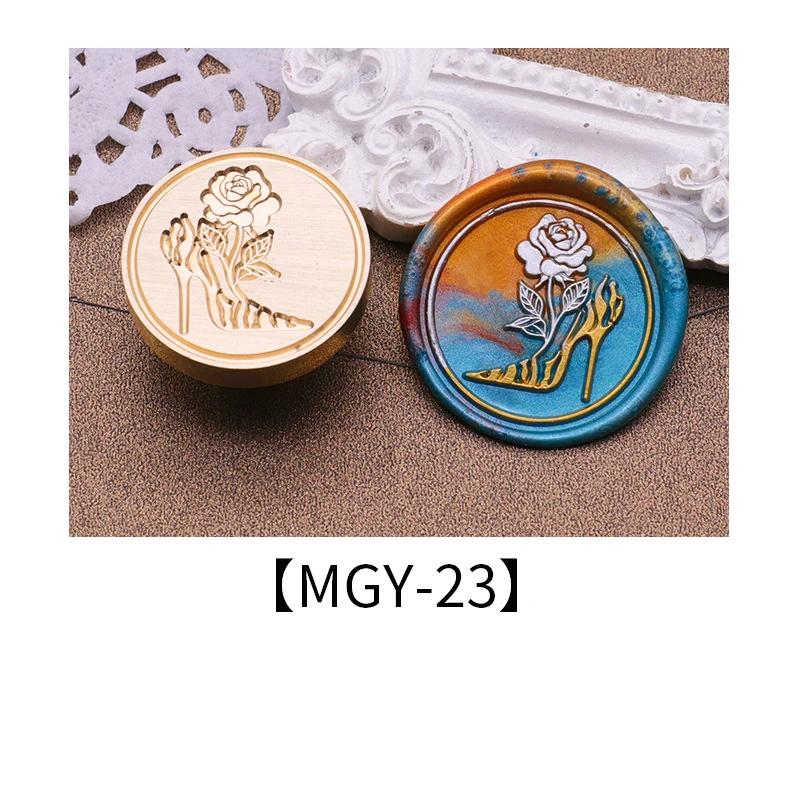 Wax Seal Stamp Heads Rose Pattern for Wedding Invitation Envelope Scrapbooking Flower Stamp for Card Making Craft Decoration