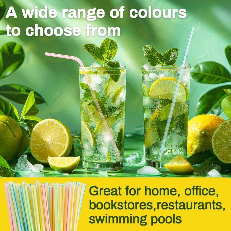 100-3000Pcs Multicolor Drinking Straws Rietjes Milk Tea Bar Party Wedding Kitchen Home Accessories Beverage Straw Wholesale