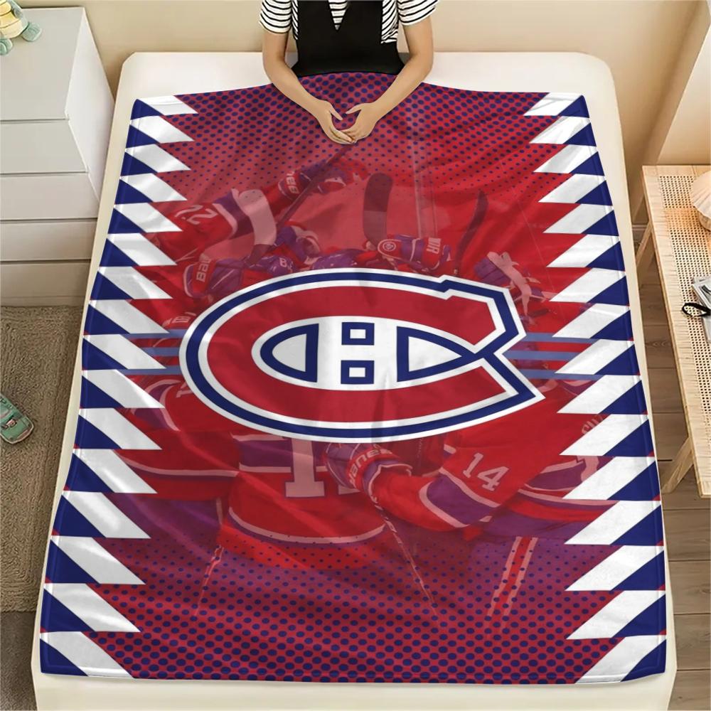 Montreal Canadiens Print Flannel Blanket, High Quality Comfortable for All Seasons, Home Decor, Warmth and Comfort, Perfect for Christmas Gifts