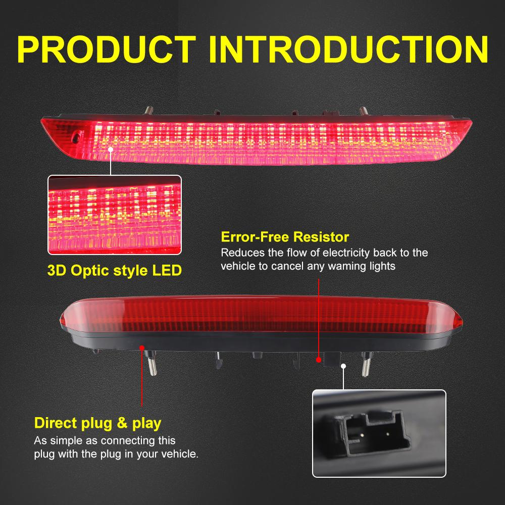 LED Third Hatch Brake Red Light For Opel Grandland X 2017 AIR199 PEUGEOT 3008 SUV 1.2 Feu 2008- High Mount Rear Stop Signal Lamp