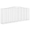 VidaXL Arched Gabion Baskets 2 Pcs 400x50x160/180 Cm Galvanized Iron, Gabion, Gabion Cage, Gabion Wall Basket, Wall 3145995
