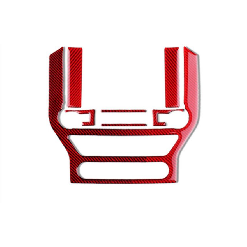 For Ford Mustang Carbon Fiber Central Control Air Conditioning CD Panel Cover Trim Sticker Car Styling 2015-