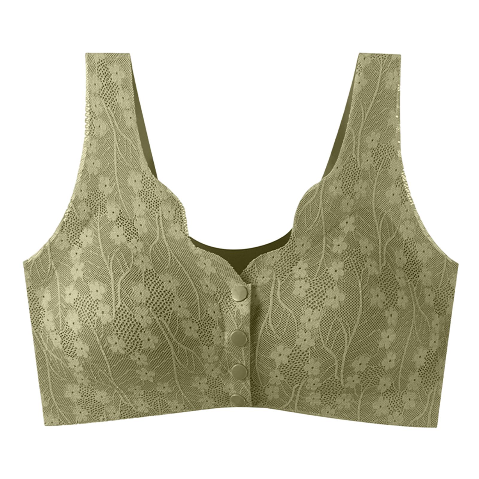 

Women s Underwear Front Opening High-end Underwear Comfortable And Breathable Gathering Bra 36 зелений