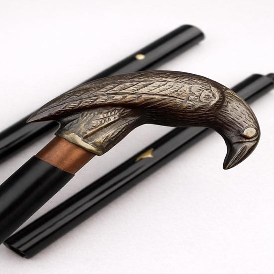 Style Walking Stick with Rosewood Wooden Cane and Raven Bird Brass Handle
